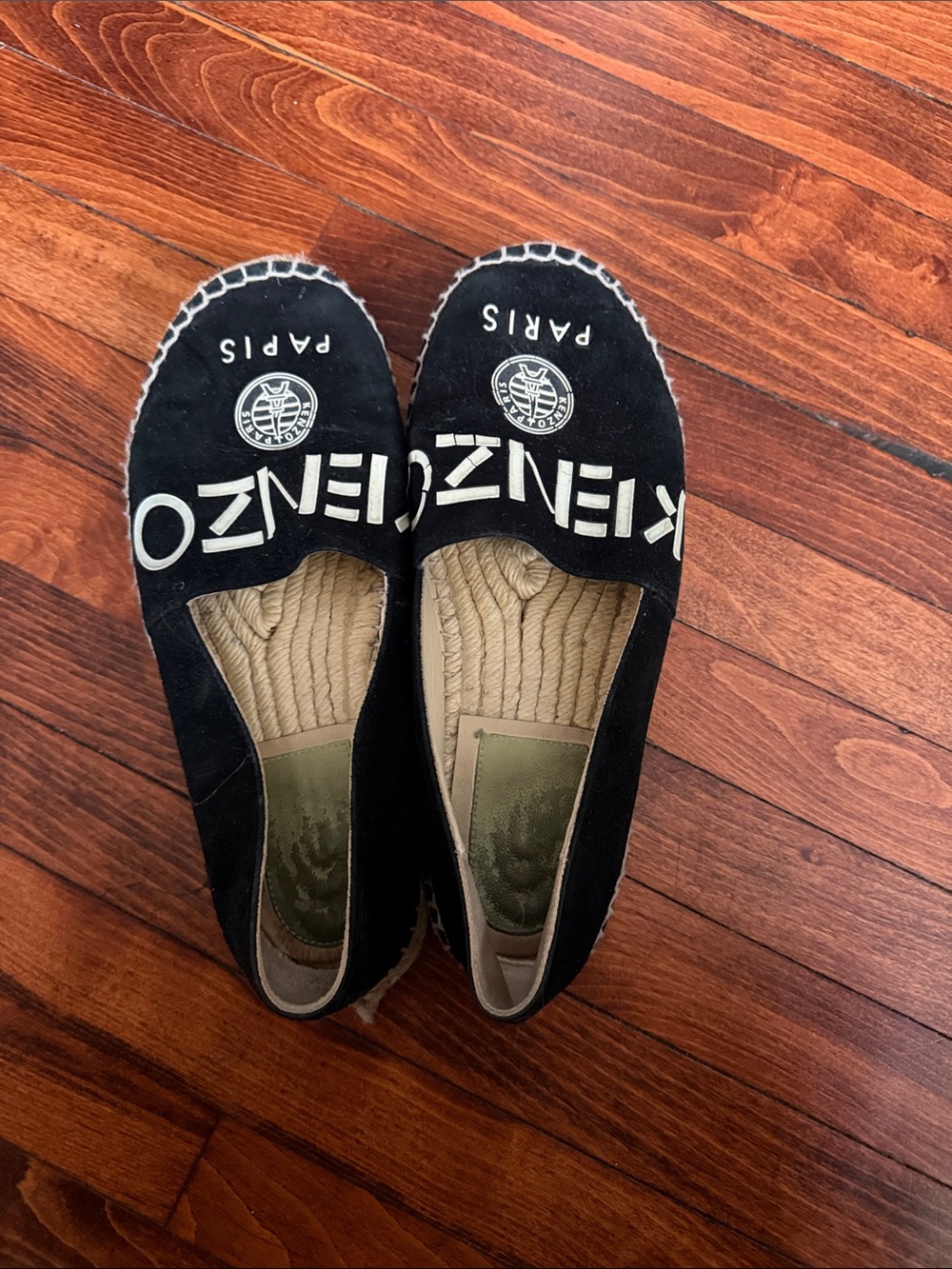 Kenzo Black Logo Espadrille Slip-Ons